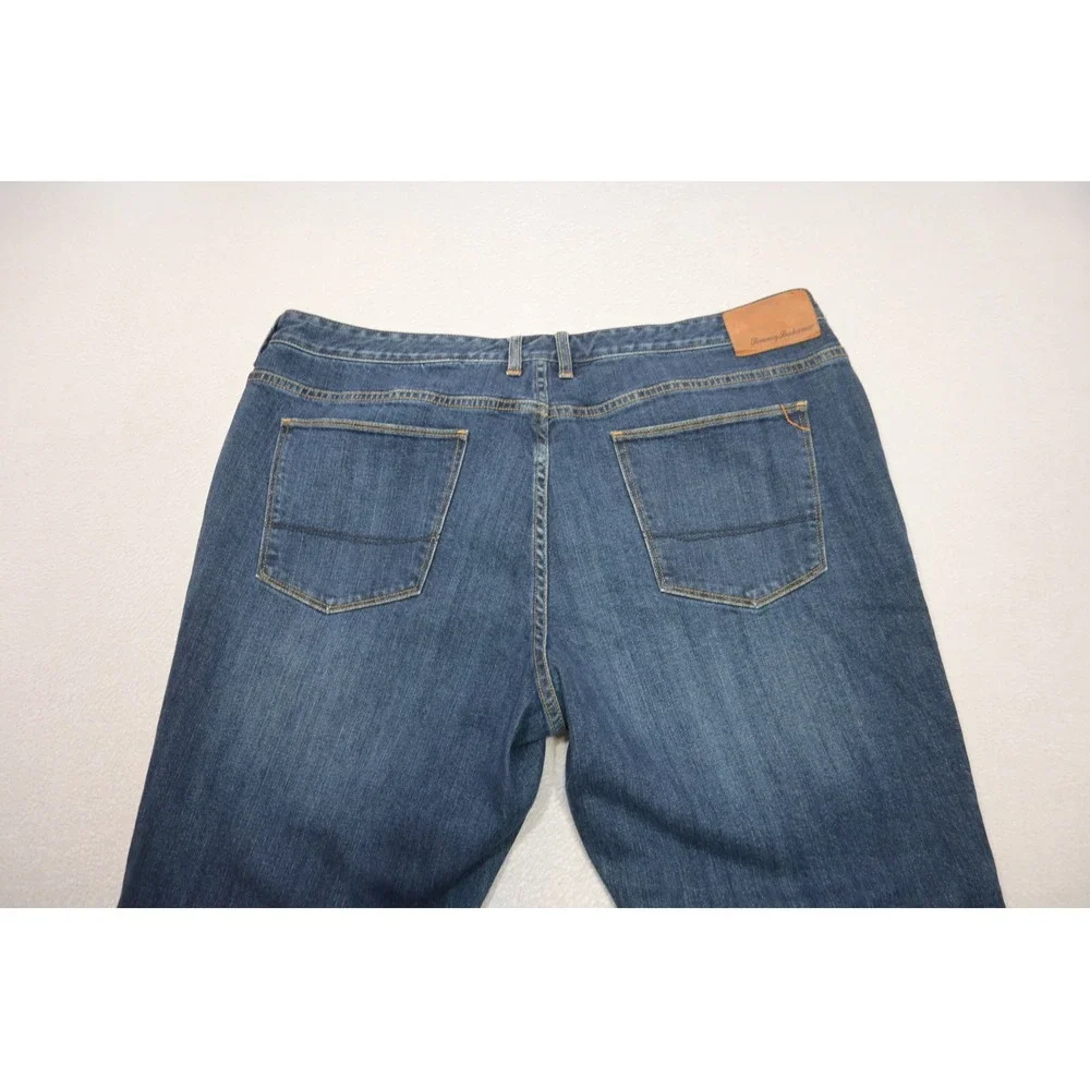 Tommy Bahama Vintage Straight Jeans Mens 42/32 Blue Stretch Medium Wash Denim‎